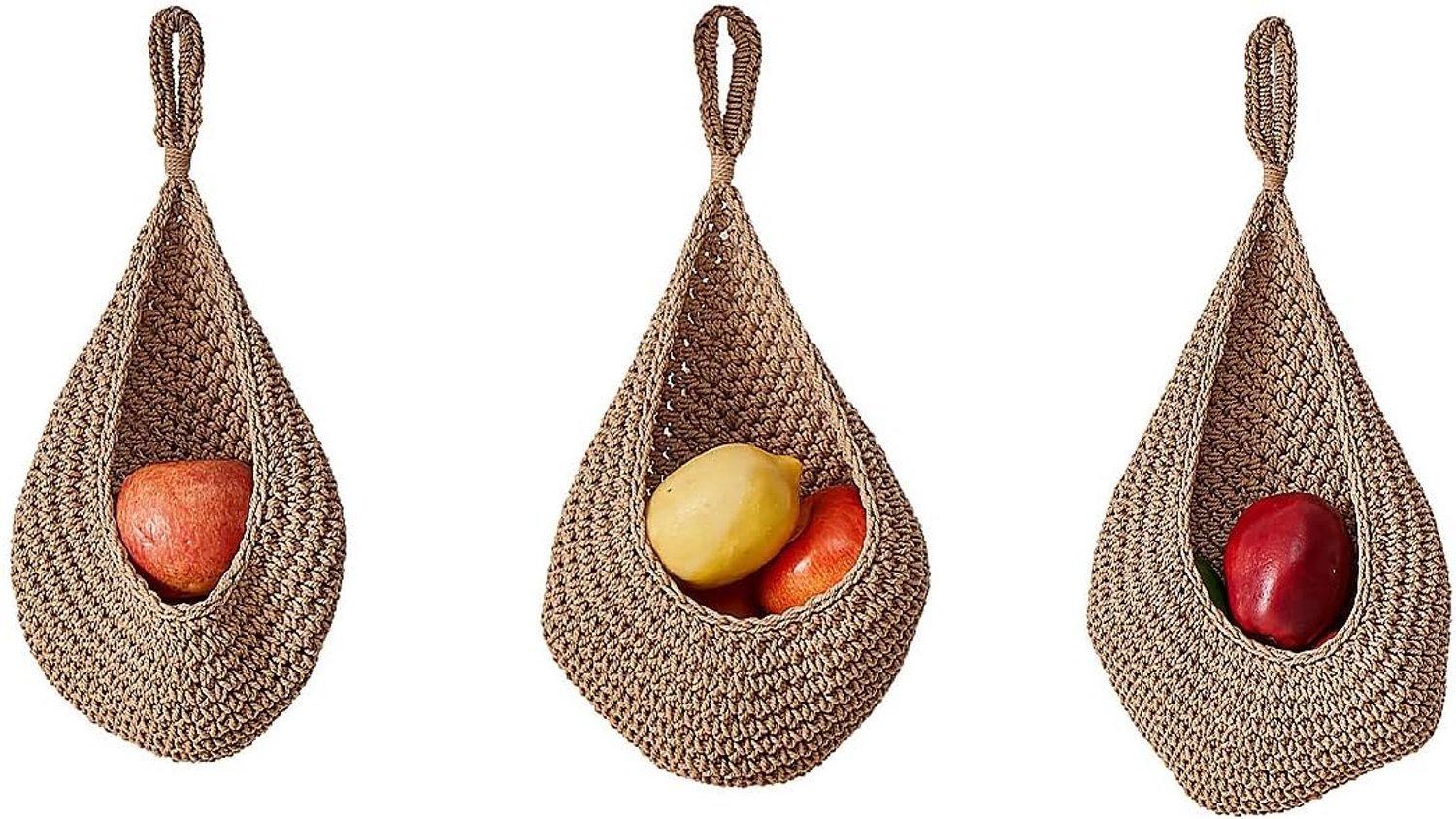 Hangende wandmanden 3-delig - handgeweven - teardrop vorm - sfeervolle decoratie voor keuken - ShopVlot