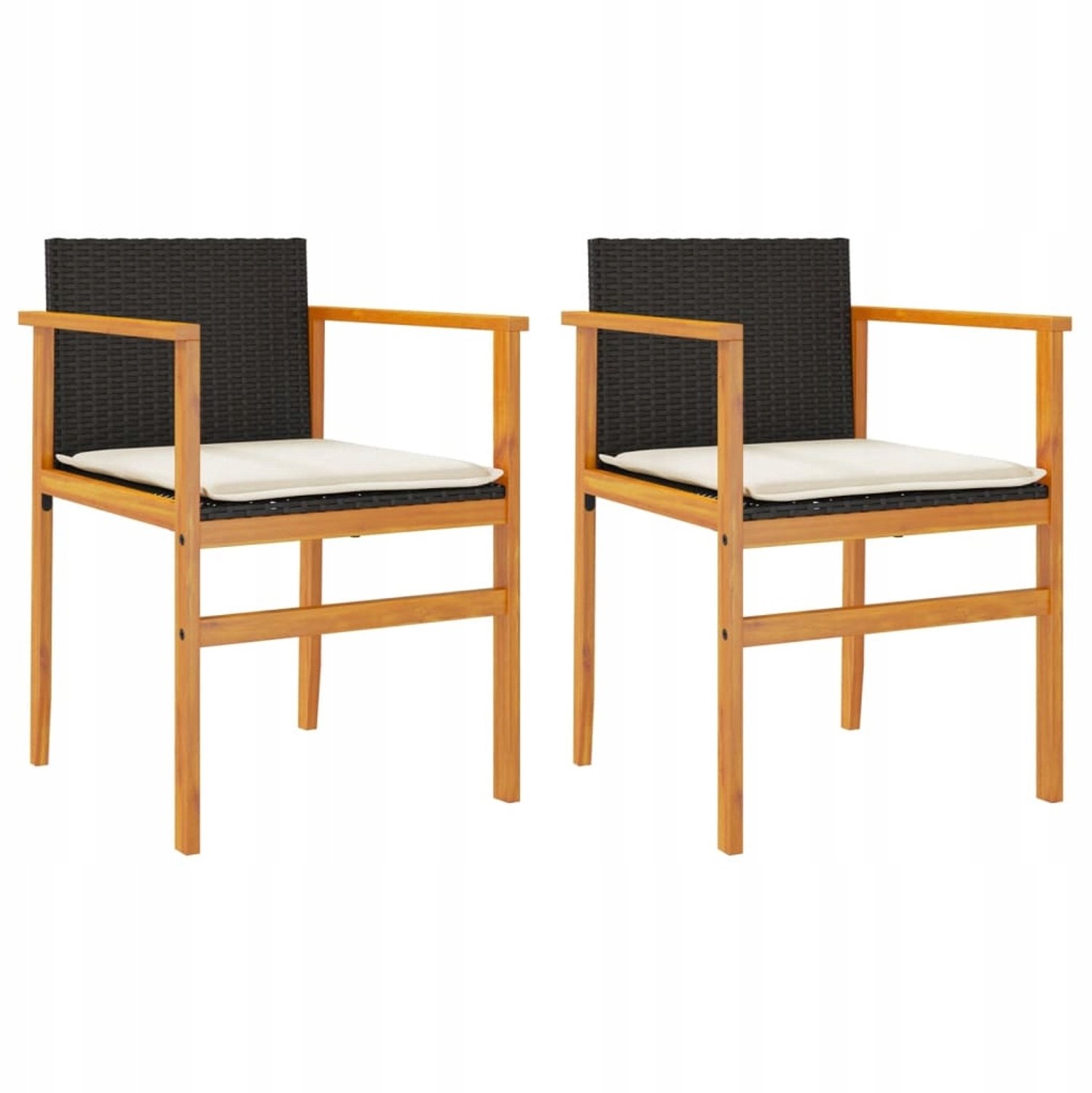 2x Houten Tuinstoelen - Stabiel & Comfortabel voor Balkon & Tuin