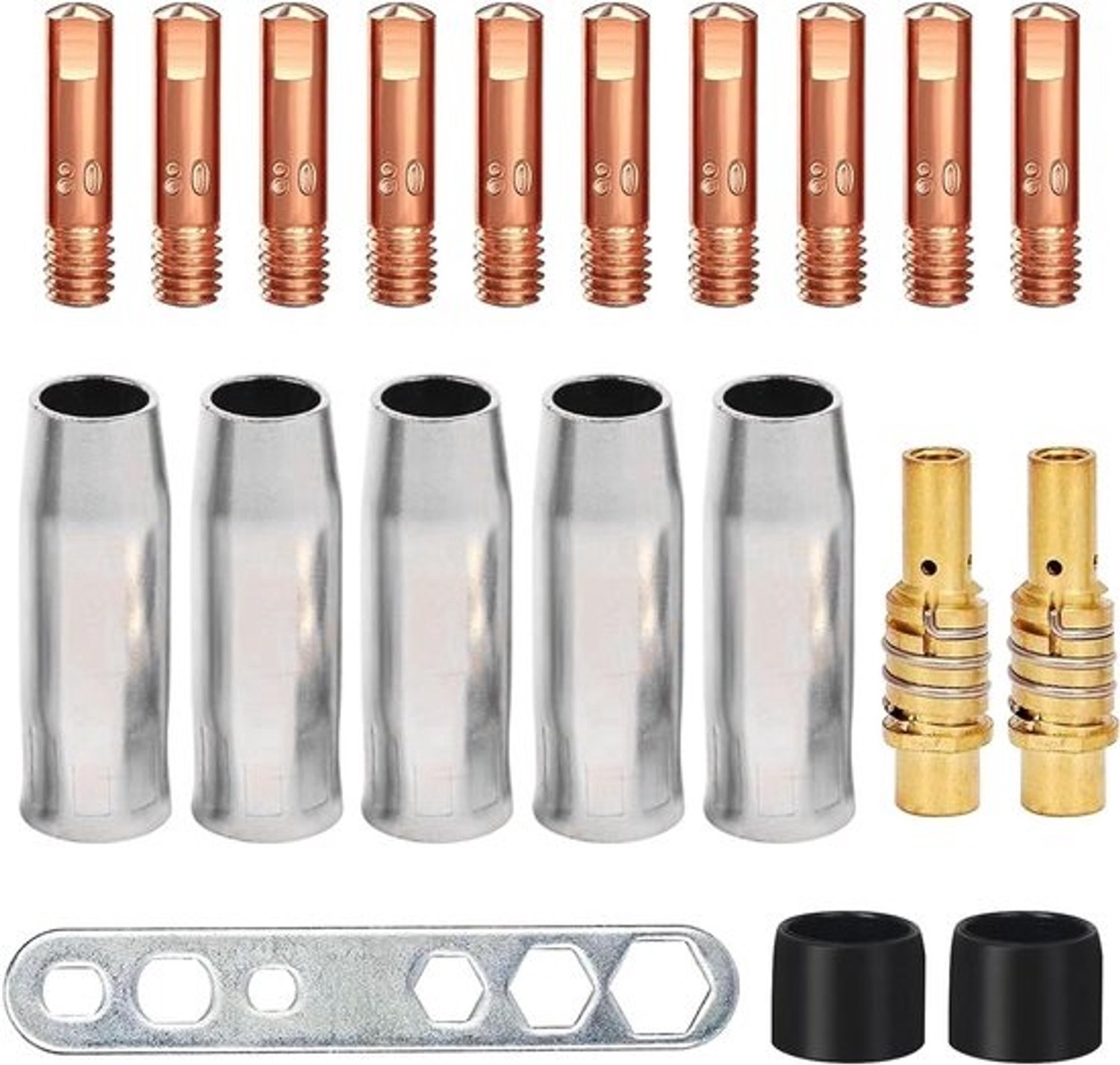 Lasaccessoires Set - Slijtageonderdelen - Metaal Bewerken - 20 Delige Kit - 08 mm - Koperkleur