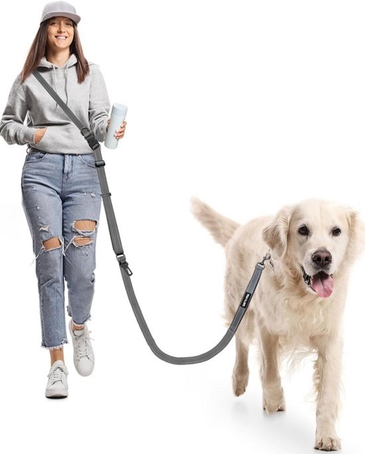 Handsfree Hondenriem Verstelbaar en Reflecterend voor Middelgrote tot Grote Honden