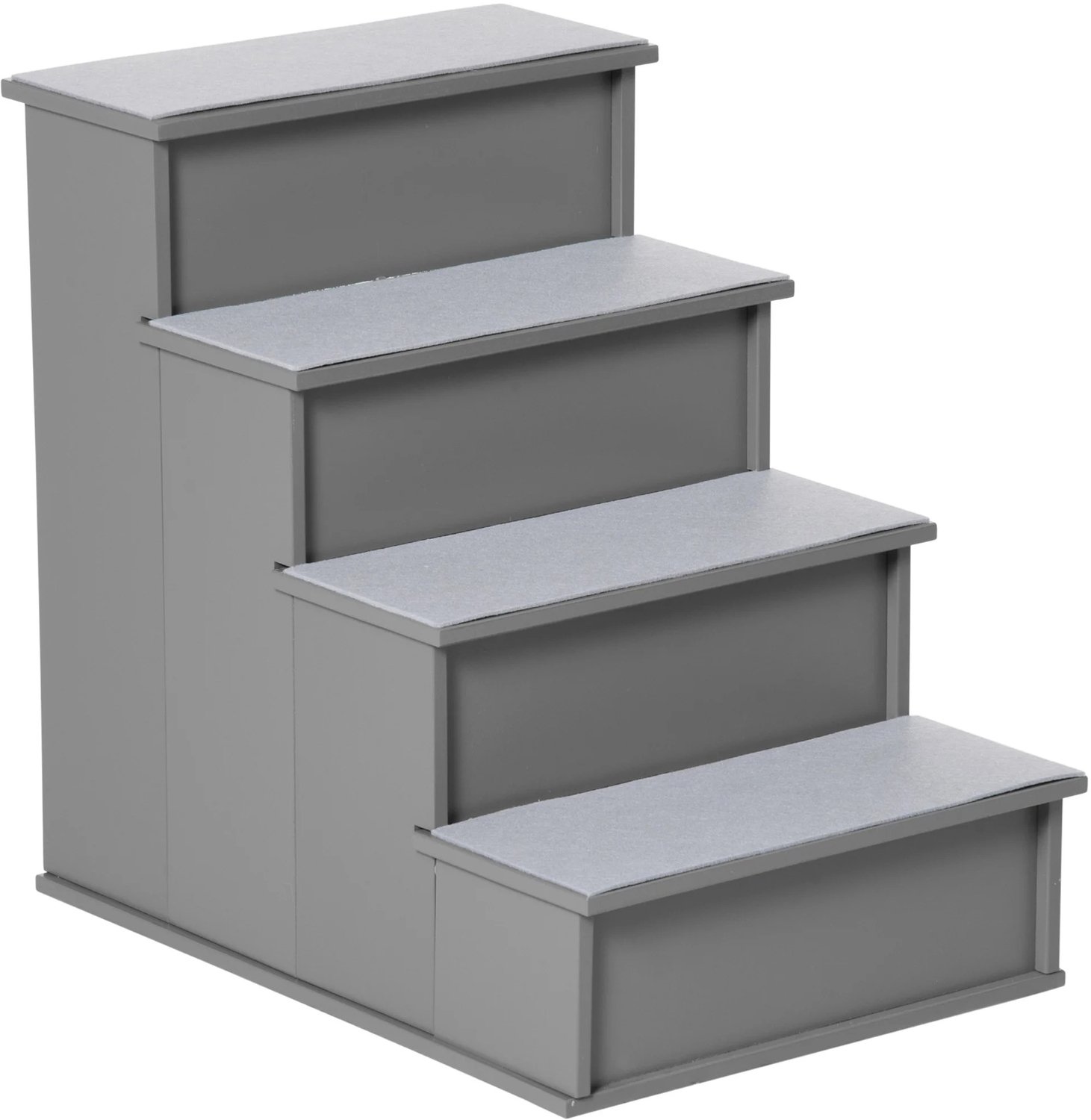 Aafinity PawHut Hondentrap, 4 Treden, Gevoerd, Grijs, 40 × 59 × 54,2 cm