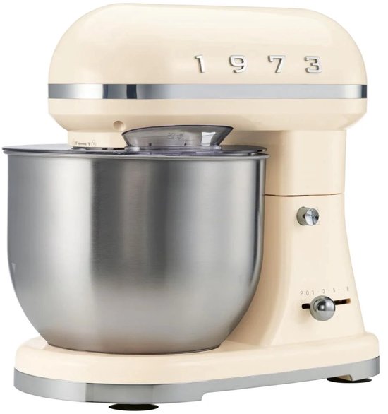 Silvercrest Keukenmachine - 5 L - Beige - Retro - Vermogen: 600 W - Inhoud: 5 L - Snelheden: traploos (1-8) — afbeelding 4