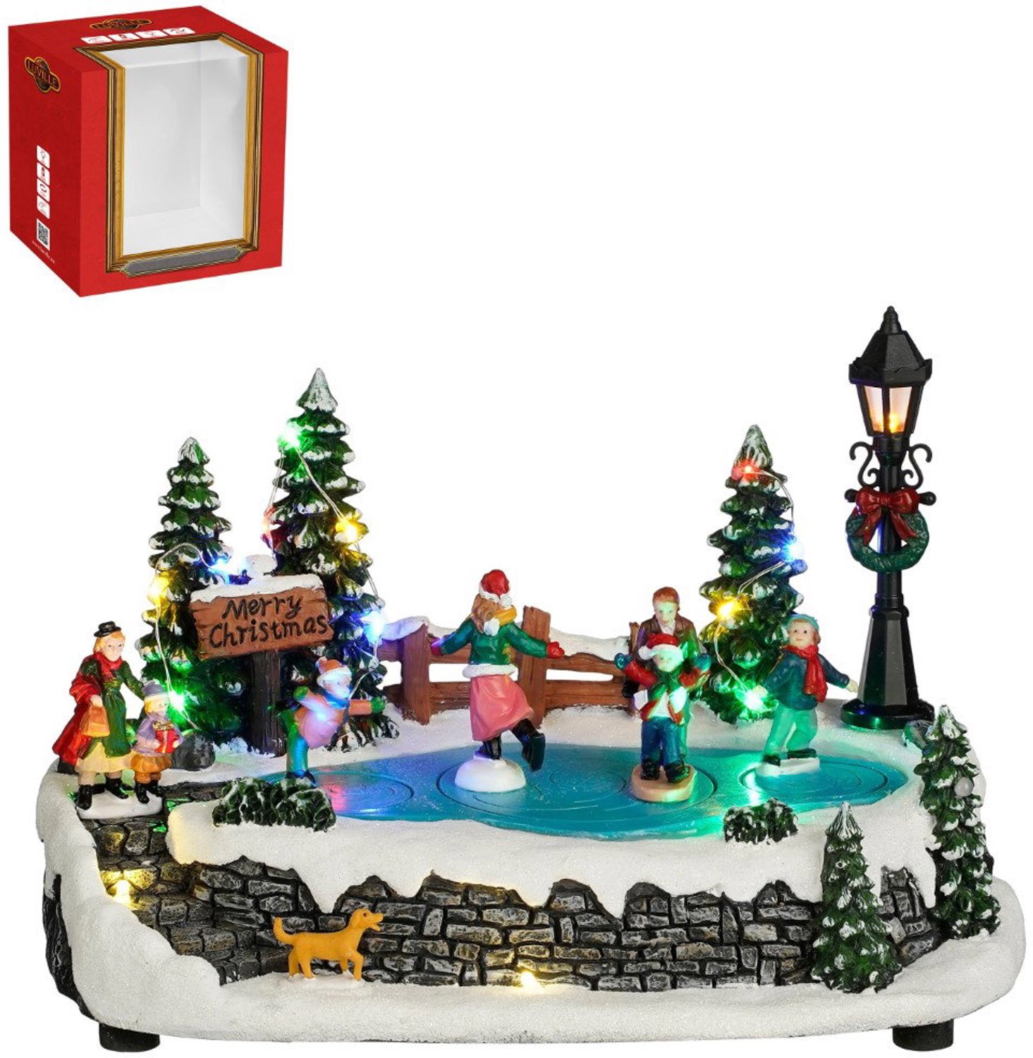 Scenery with skaters battery operated l25,5xb15xh16,5 cm Luville