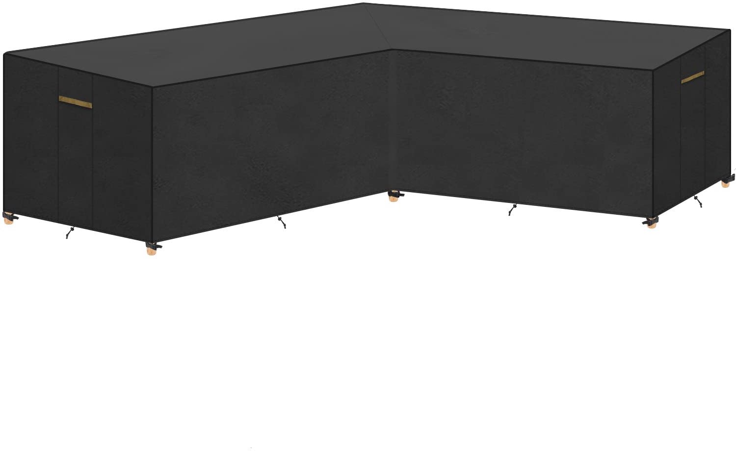 Famanu Waterdichte afdekhoes voor L-vormige tuinmeubelen, zware Oxford-stof, 270 x 270 x 90/80 cm wit