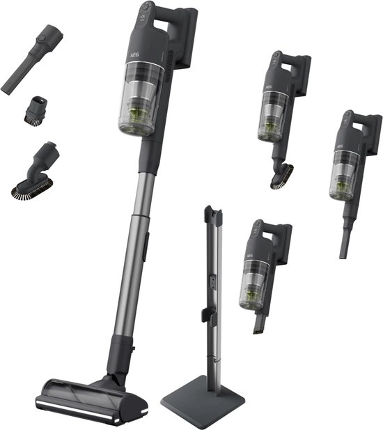 AEG AP91UB21DG 9000 - Steelstofzuiger - All Floor zuigmond - tot 95 minuten gebruiksduur - Kruimelzuiger - Vloerstandaard - LED-verlichting