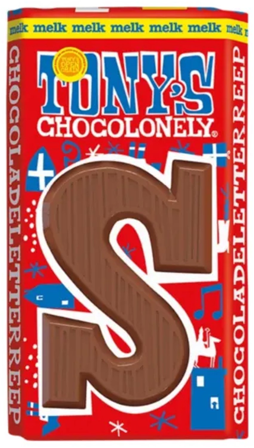 Tony's Chocolonely - Chocoladeletter - Melk Pepernoot - Sinterklaas - Schoencadeautjes - Sint Cadeau - 21 x 90 Gram - Fairtrade Belgische Chocola