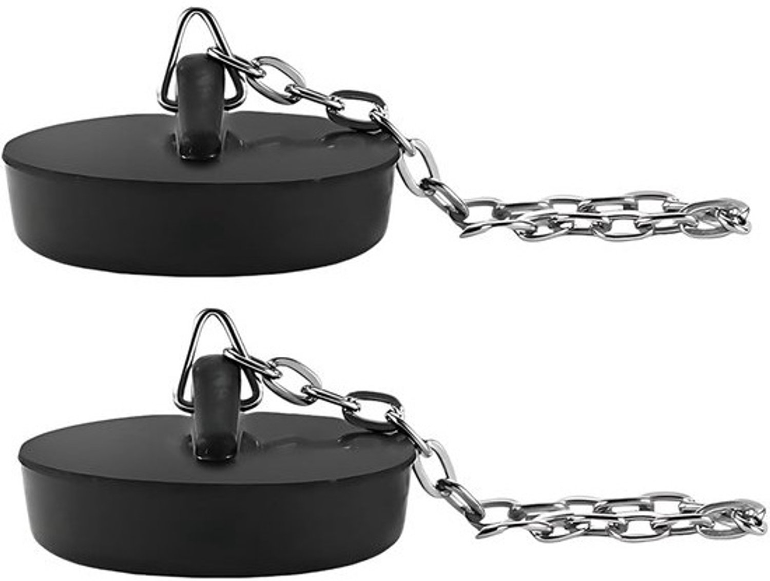 Afvoerstop Set - Wastafelstop Houder - Verstopping Voorkomen - Met Haak Ketting - 4.5 cm - Zwart