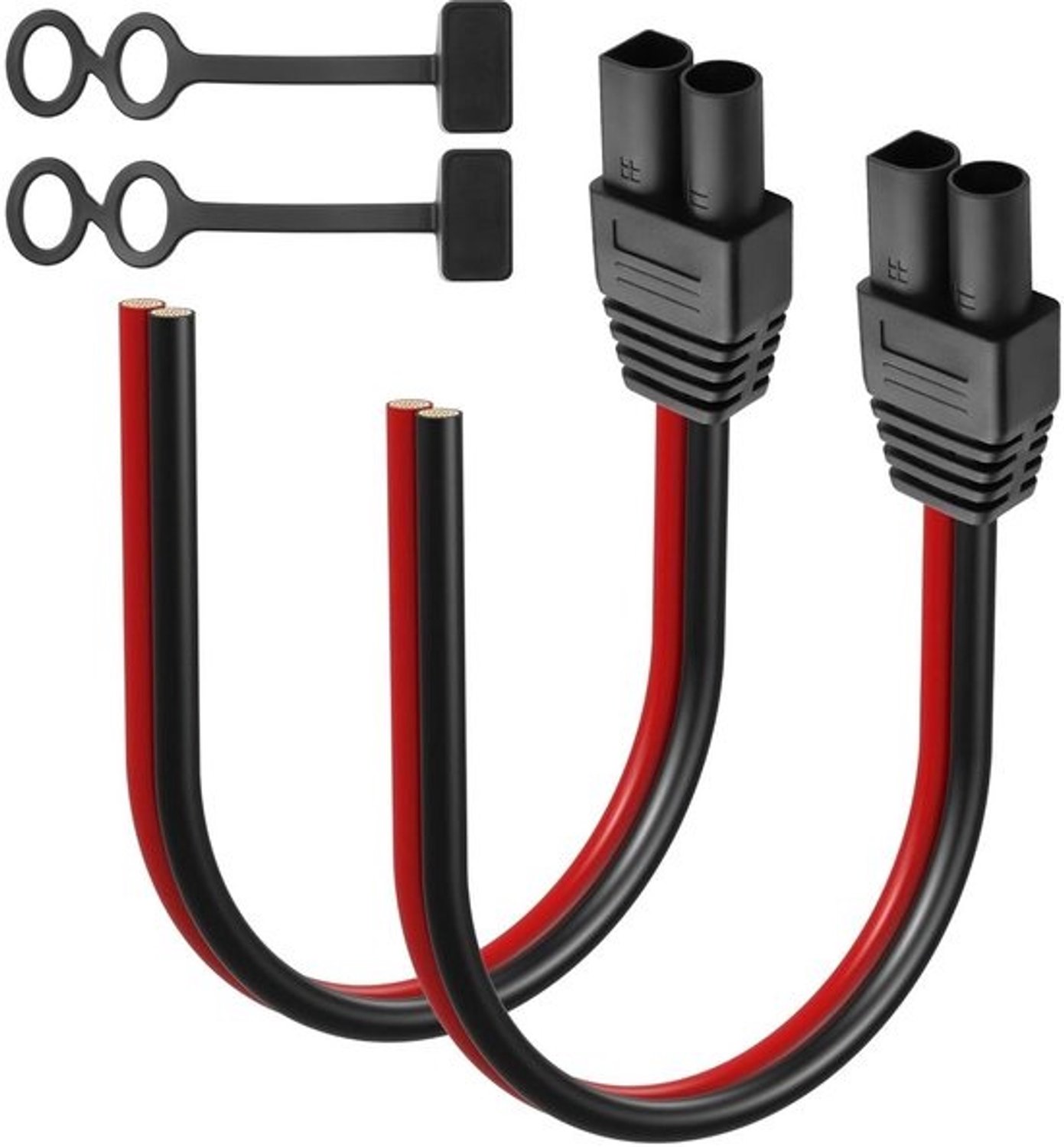Power Pigtails Kabel - Verbindingskabel - Auto Accu Starten - Waterdichte Kap - 03 Meter - Zwart