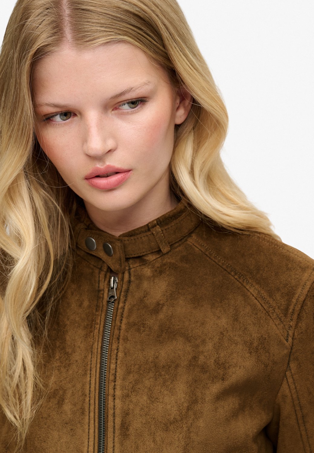 Superdry Moto Jas van Imitatieleer Slanke Pasvorm Dames Leren jassen Antiek Brons