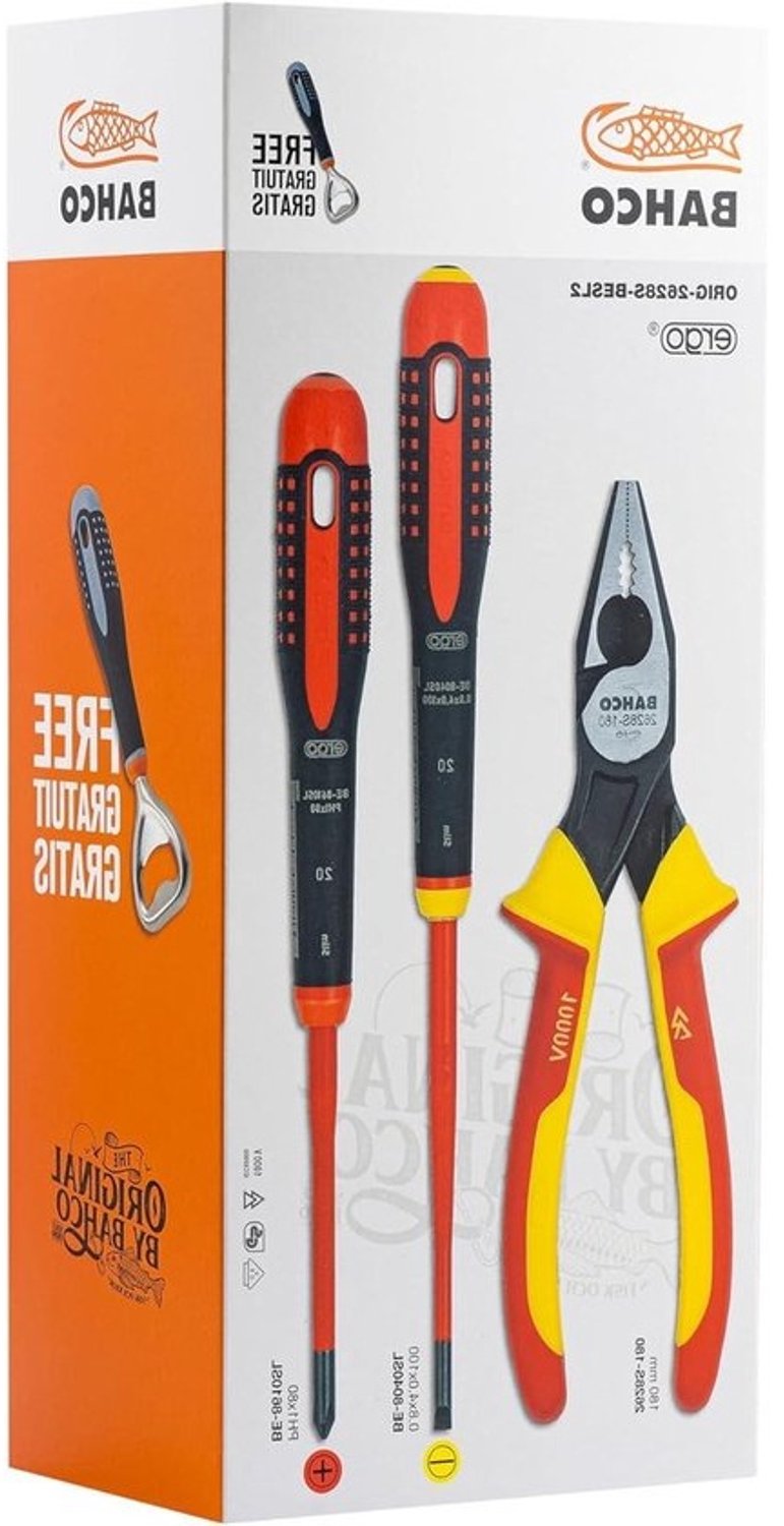 Schroevendraaier Tang Set - Gereedschap Set - Veilig Klussen - Geïsoleerd tot 1000V - 180 mm - Zilver