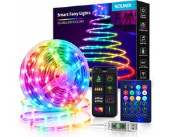 Sounix Led strip - 10 meter met Smart App en Afstandsbediening - RGB - Dimbaar - IP 65 - Smart LED…