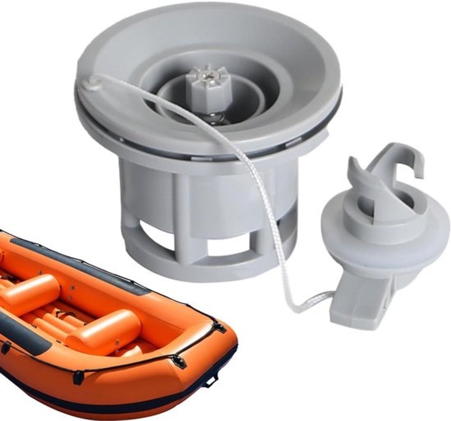 Ventielstekker Opblaasbare Boot - Luchtplug Kajak - Watersport Onderhoud - Lekvrij 8-gaats Ontwerp - 7.5 x 7.5 x 11 cm