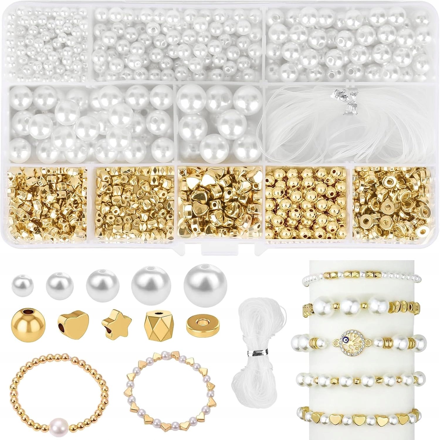 1090 Koraliki Perla & Goud DIY Set - Sieraden Maken
