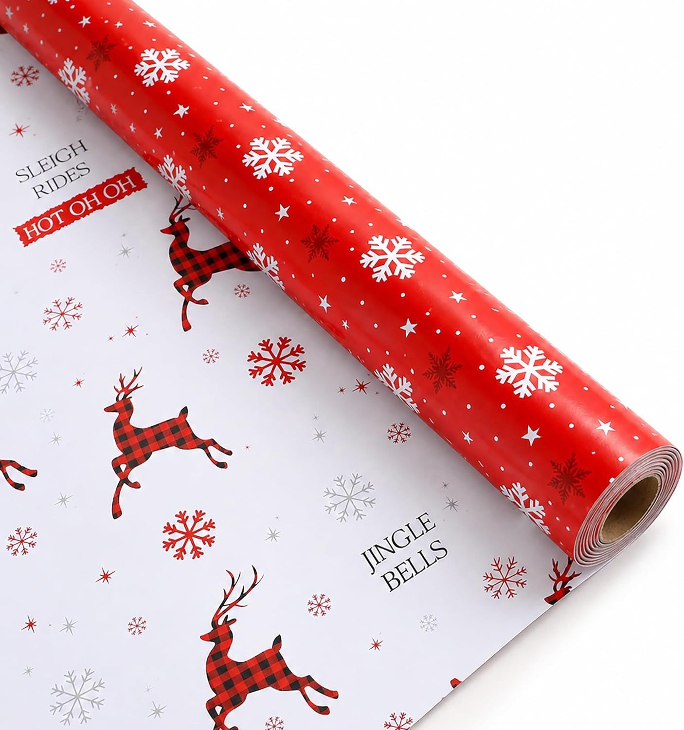Kerstinpakpapierrol - Multicolor - 43 cm x 15 m - Dubbelzijdig Kraftpapier - Voor Kerstcadeaus