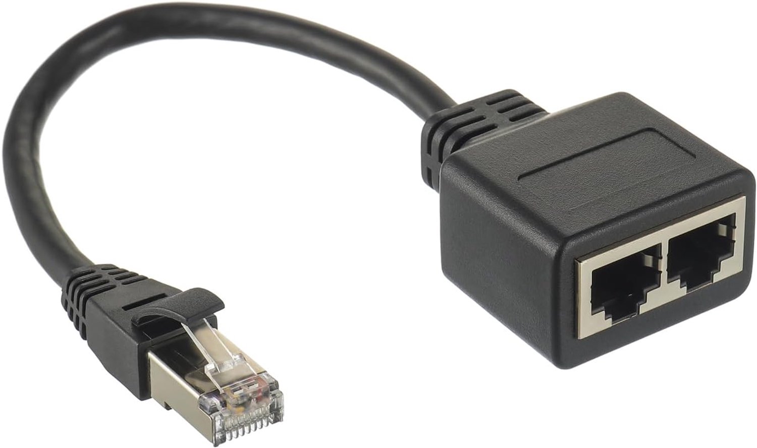 QEVA Internet Splitter - Netwerk Splitter - Ethernet Splitter - Zwart - 19cm x 12cm x 3cm