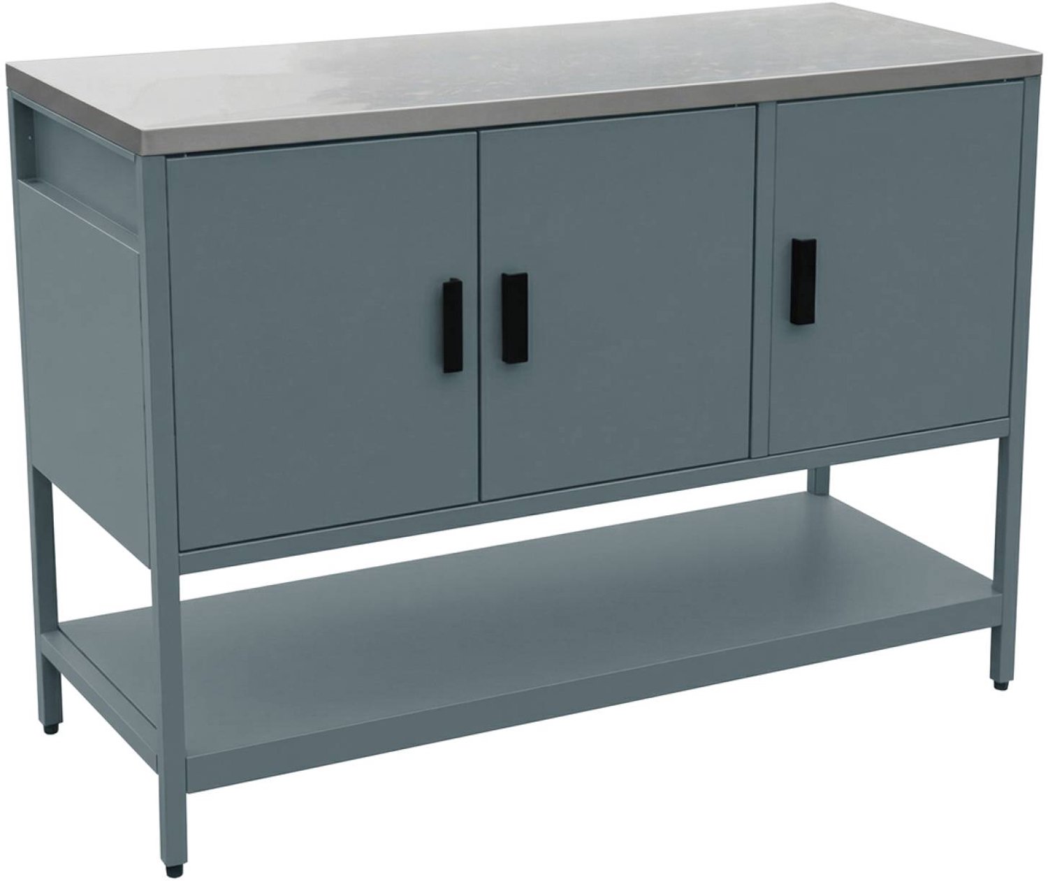 sweeek - Buitenkeukenmodule met 3 deuren en 1 plank staal 120x51x87,5 cm - naxos