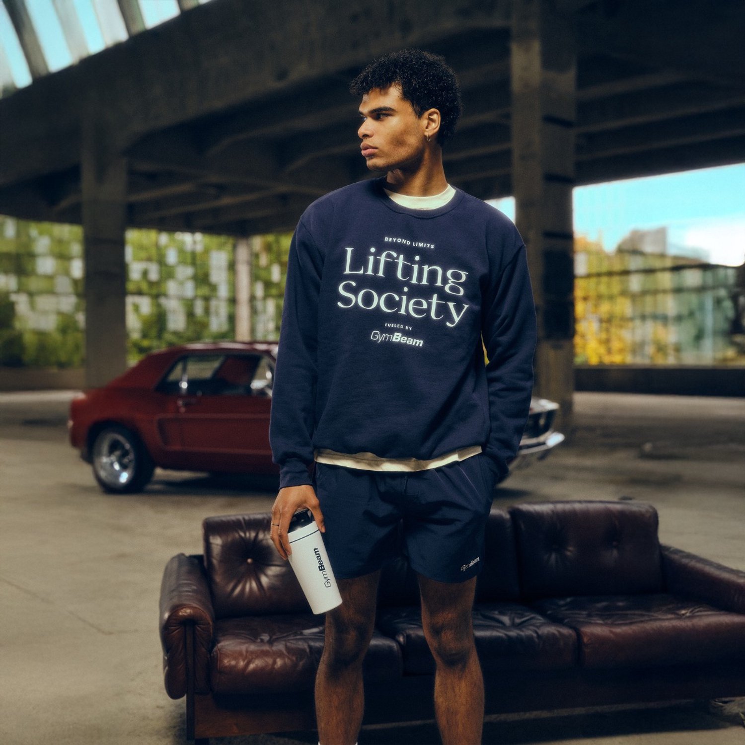 GymBeam Lifting Society Sweatshirt Nightfall XL