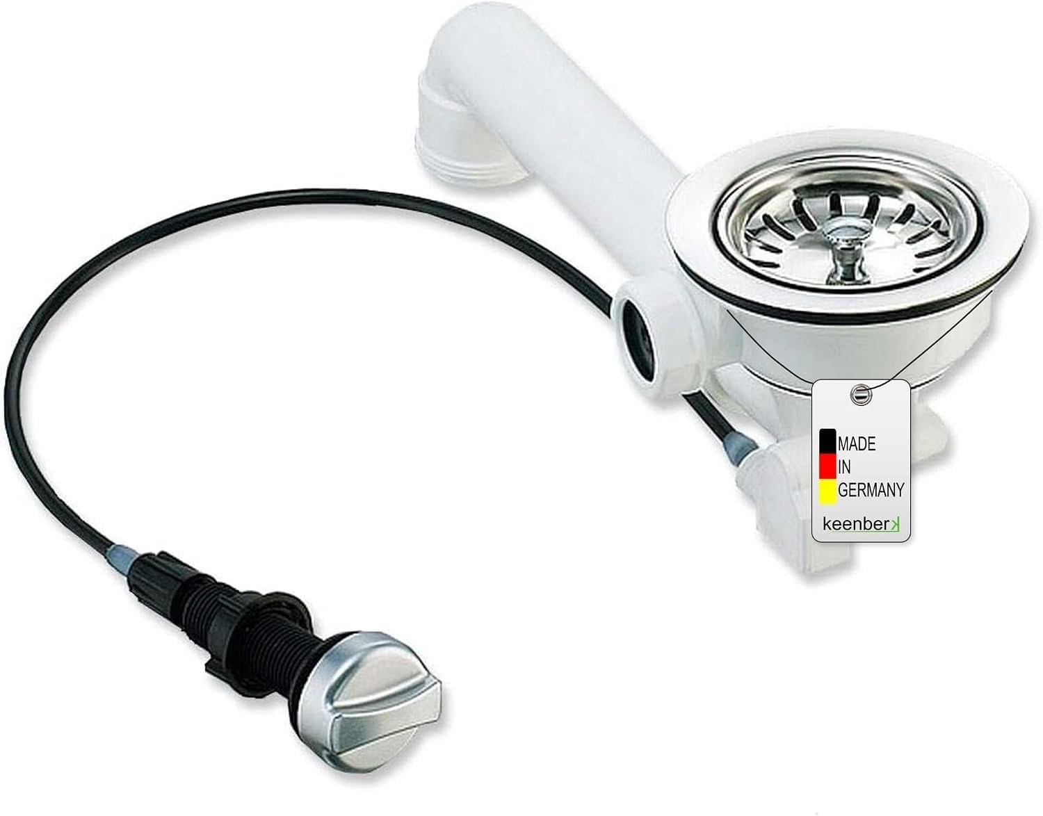 Afvoer voor keukens 3 1/2 inch - met strainer en draaibare bediening - ruimtebesparend - eenvoudig te reinigen - ShopVlot