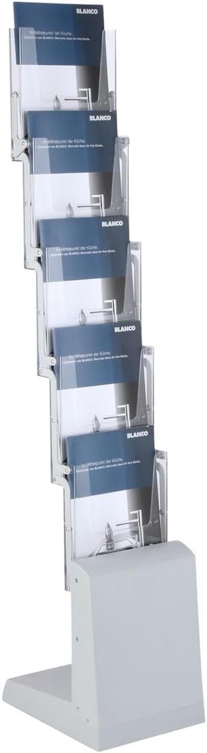 Brochure stand DIN A4 - 5-compartimenten - opvouwbaar kunststof - ideaal voor presentaties - ShopVlot