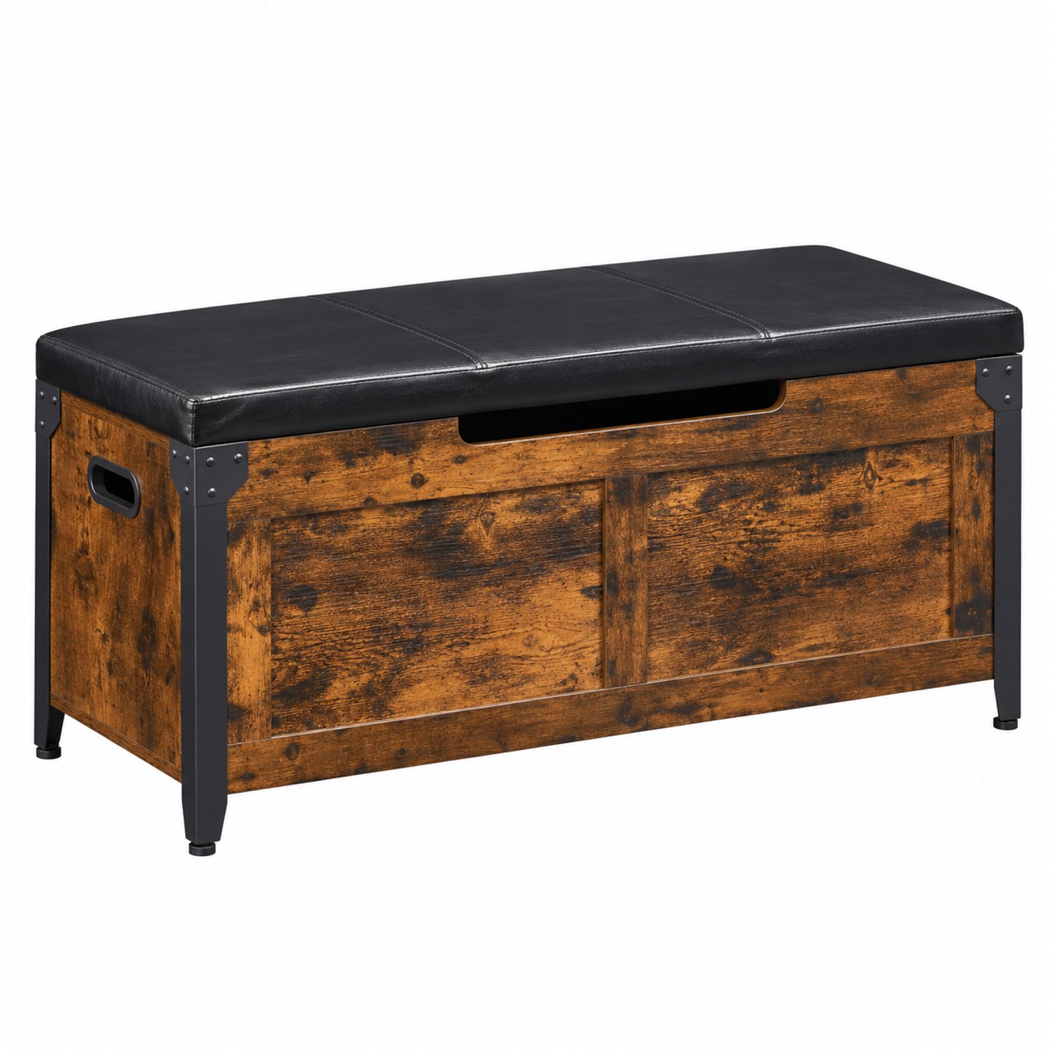 VILIMA - Opbergbank - Opbergkist - 100×40×46 cm - Met zitting - Geschikt voor hal, woonkamer, slaapkamer - Veiligheidsscharnieren - Hout