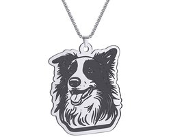 LUTAKU Hond Border Collie Hanger Ketting Voor Vrouwen, Leuke Puppy Hond Hanger Charm Chain, Rvs Pet Animal Sieraden - ShopVlot
