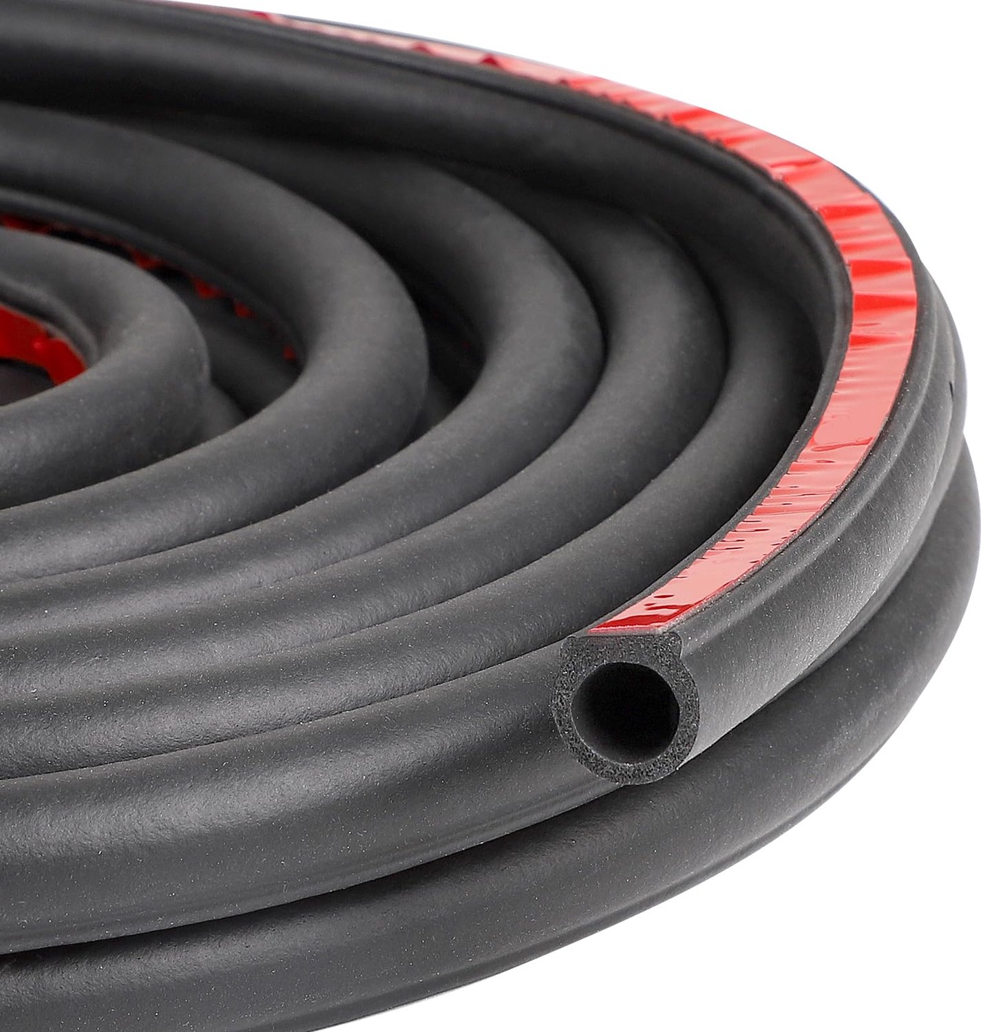 SnelShoppen - EFUTURETIME 18M Universele Autodeur-dichting 14mm x 14mm, Zelfklevende Rubberen Dichting voor Autodeur, D-vormig, Geluids- en Stofdicht,