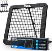 Exon® Verstelbare Rebounder XL- 100x100cm - Kickback - Tchouck - Inclusief Grondankers - Voetbal Bouncer - Voetbal Trainingsmateriaal - Zwart