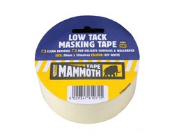 Everbuild Mammoth Low Tack Masking Tape – Easy Tear – Off White – 25mm x 25m