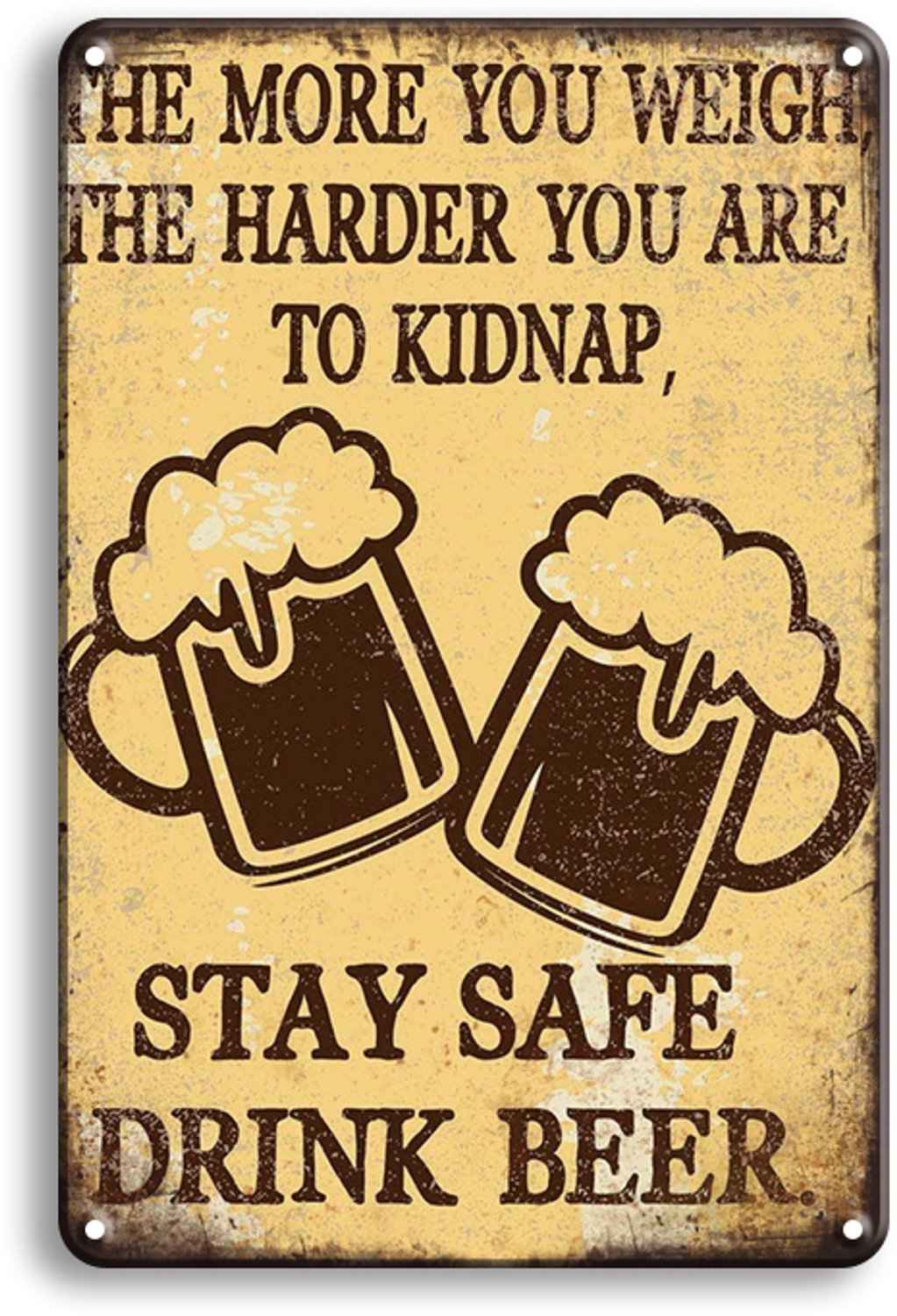 Stay Safe Drink Beer Metalen Wandbord 30x20cm – Bier Tekstbord – Vintage Retro Wanddecoratie - Bar Kroeg Mancave Decoratie