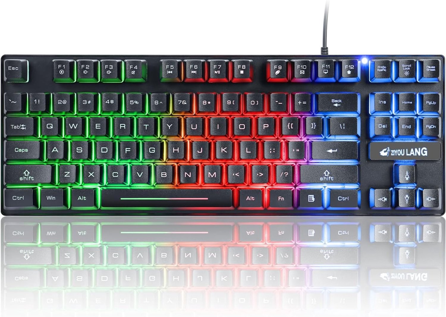 Gaming Toetsenbord - Zwart - 87 Toetsen - Mechanisch Gevoel met Verlichte Toetsen - Voor Gamers en Kantoor