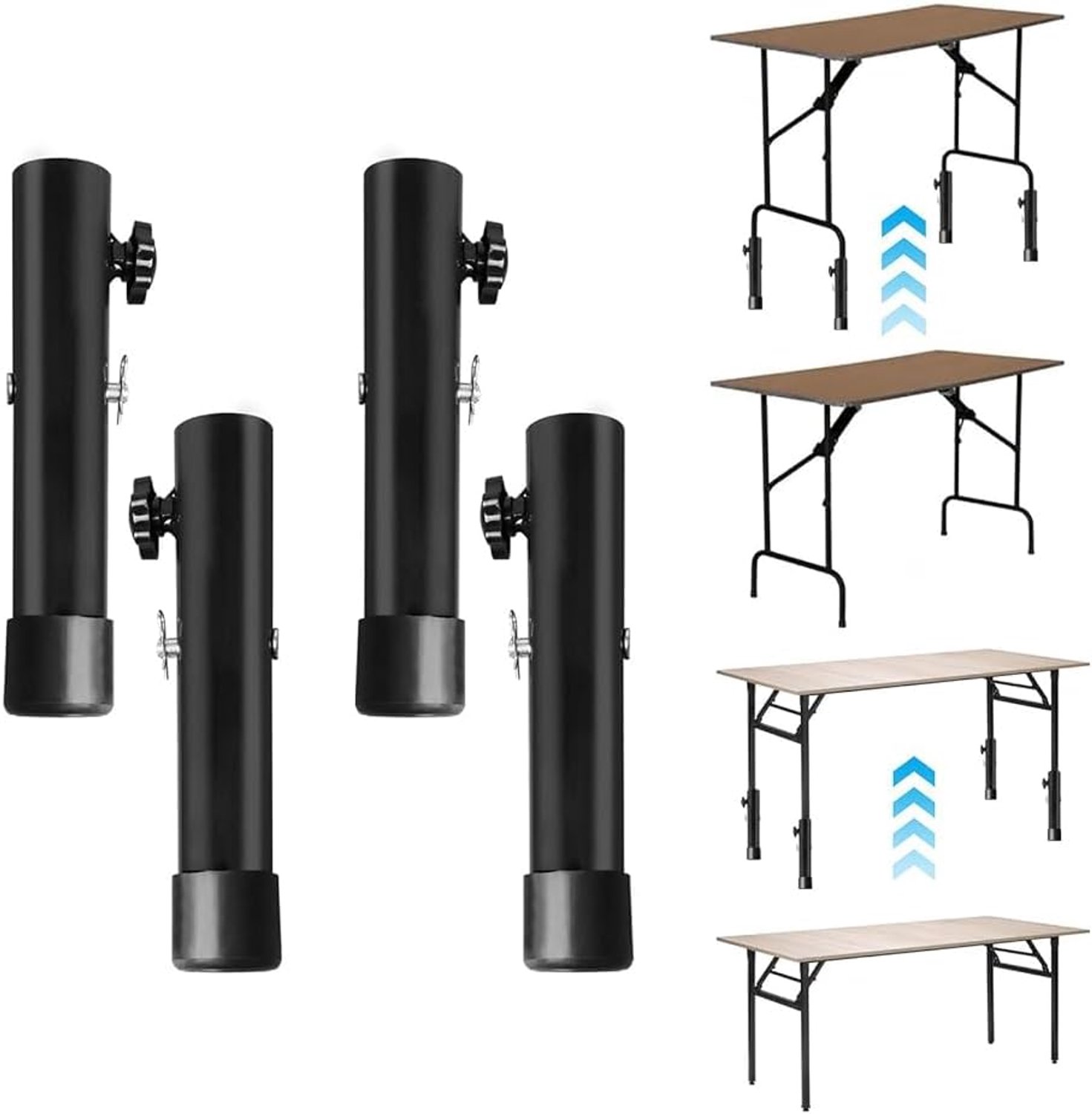Verstelbare meubelpoten set van 4 - 20 cm ijzeren meubelpoten - hoogteverstelling 9-13 cm - ShopVlot