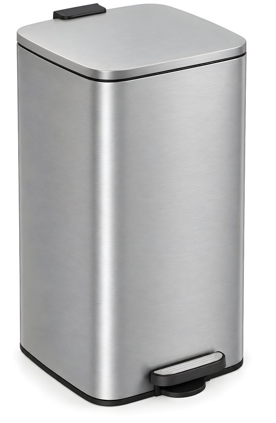 Five Stars® Prullenbak 60 Liter - Pedaalemmer 60L - Vuilnisbak - Afvalbak - RVS - Soft Close Deksel - Zilver