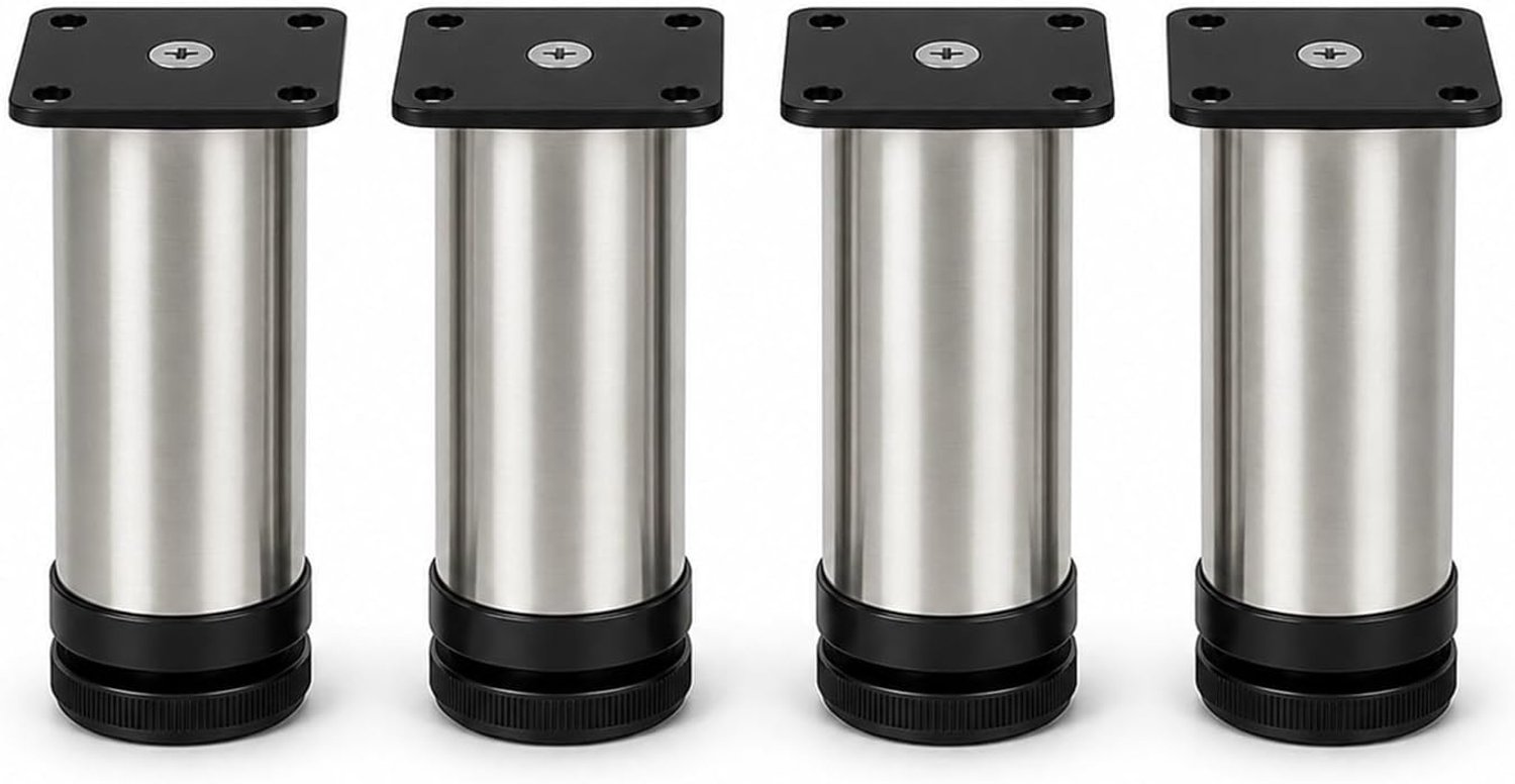 Meubelpoten 120 mm - verstelbaar roestvrij staal - stevige basis - ideaal voor meubels - ShopVlot