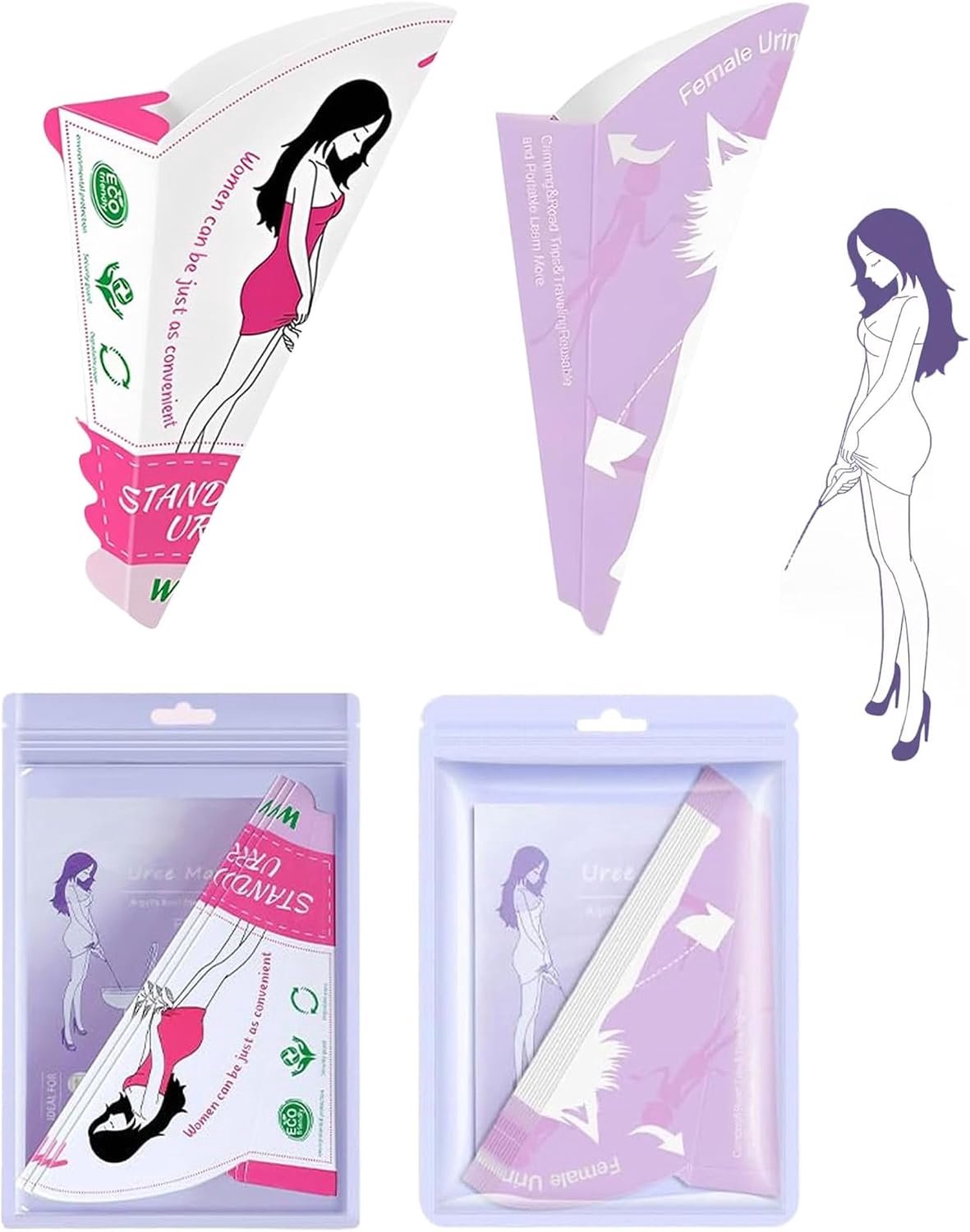 Einweg Urinella voor vrouwen - 20 stuks - papier - hygiënisch - ideaal voor reizen - Vemera