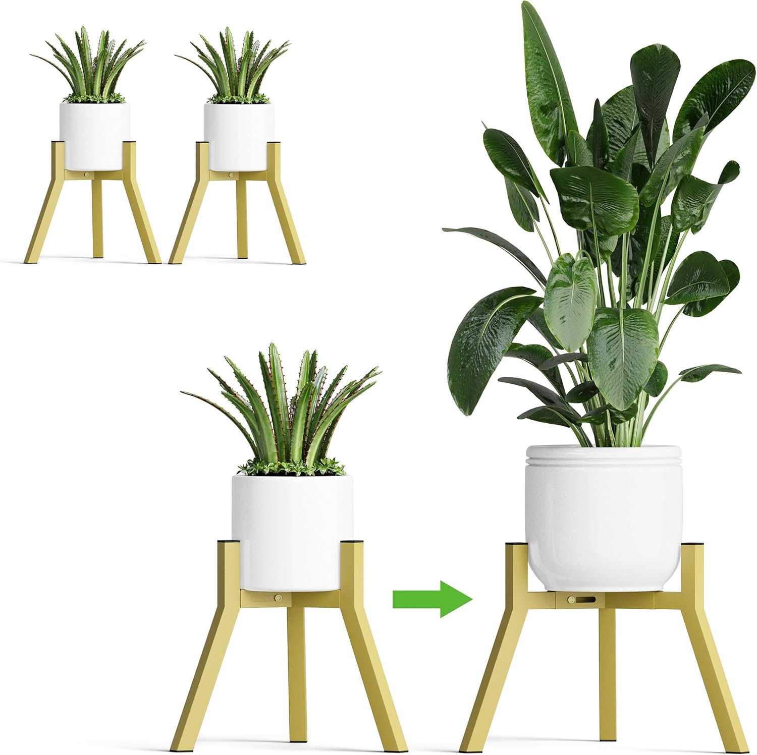 Plantstandaard verstelbaar - metaal - set van 2 - sterk en waterdicht - ShopVlot