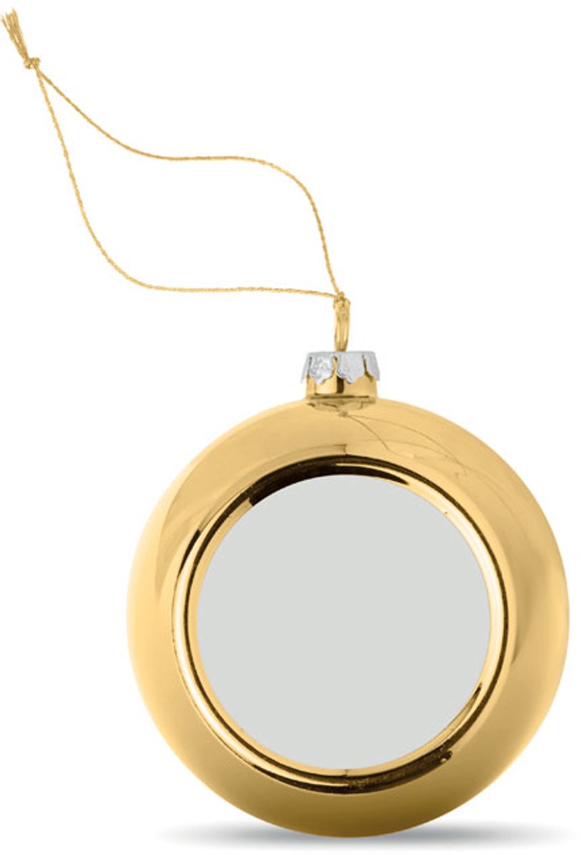 5 goudkleurige kerstballen geschikt voor sublimatie, diameter 6 cm