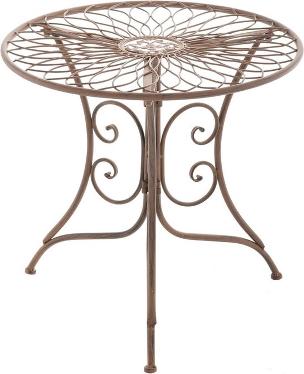 Rond metalen bijzettafel voor buiten - Weerbestendige balkontafel in Art Nouveau stijl - Diameter 55 cm