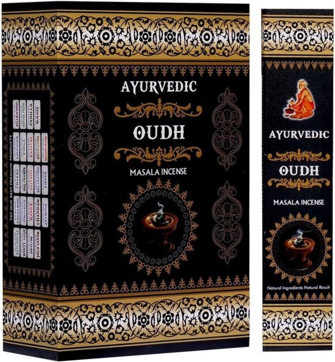 Handgerolde Ayurvedische Wierookstokjes Oudh Masala - Veelzijdig Gebruik voor Yoga en Meditatie