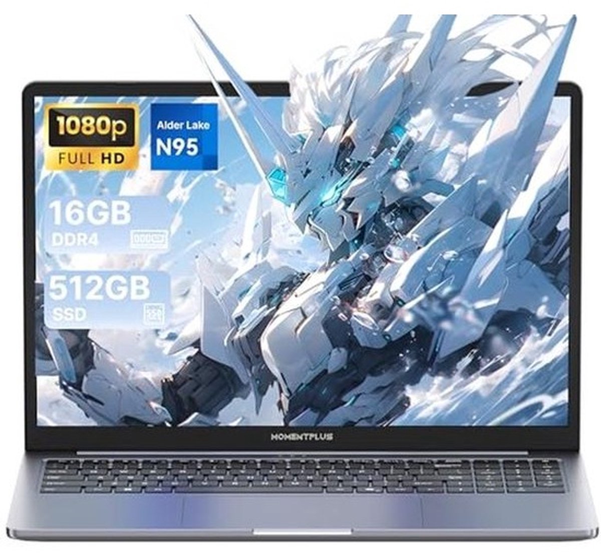 16 inch laptop met N95 processor, 16 GB RAM, 512 GB SSD, 1200P scherm, Type-C, USB 3.0, WLAN 5, Bluetooth 5.0, toetsenbord met achtergrondverlichting