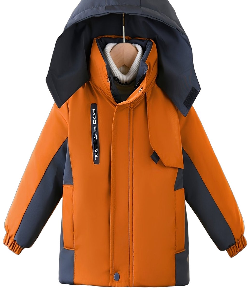 Currero Winterjas Parka Jongens Lange Jas Wintermantel Overjas Gewatteerd Waterdicht Winter Stijlvol Mantel Kinderen Mandarijn 2-3 Jaar Mandarin