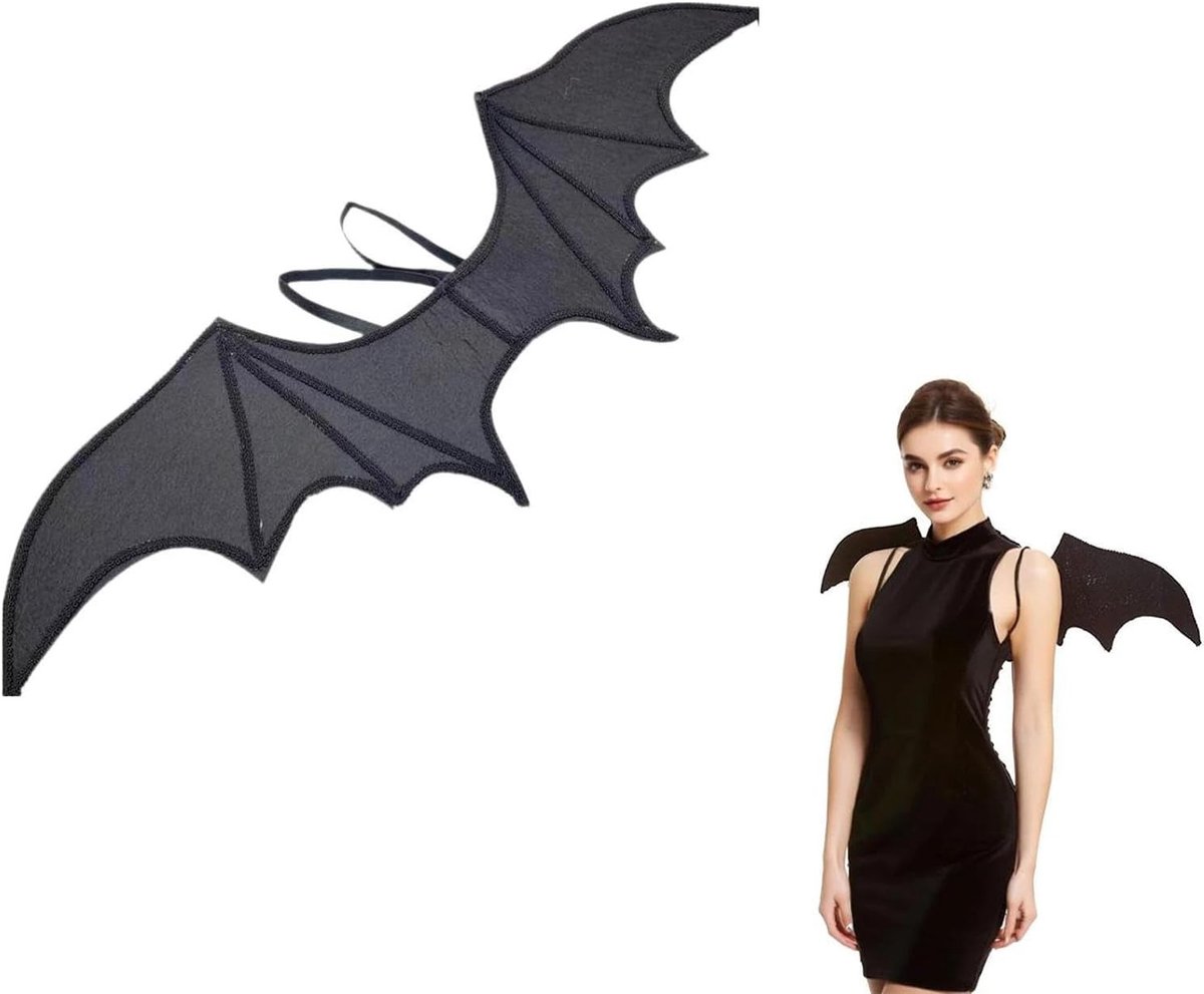 Zwarte vleugels voor kostuums - Perfecte accessoires voor Halloween, themafeesten en cosplay evenementen