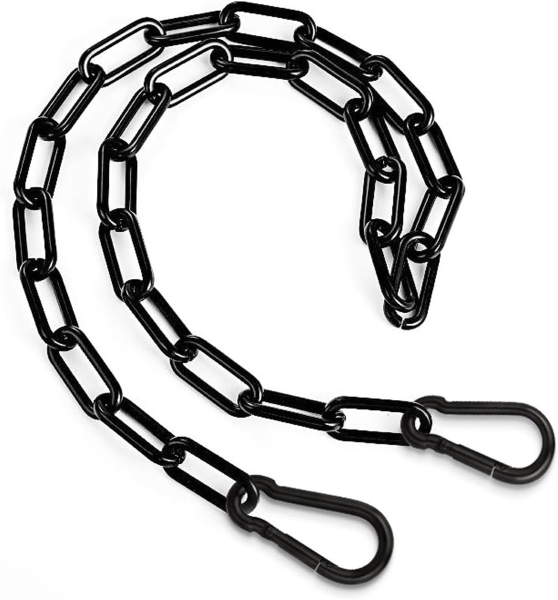 Zware Stalen Kettingslot van 1m met 2 Verwijderbare Karabijnhaken voor Buiten, Tuinhek en Poortbeveiliging