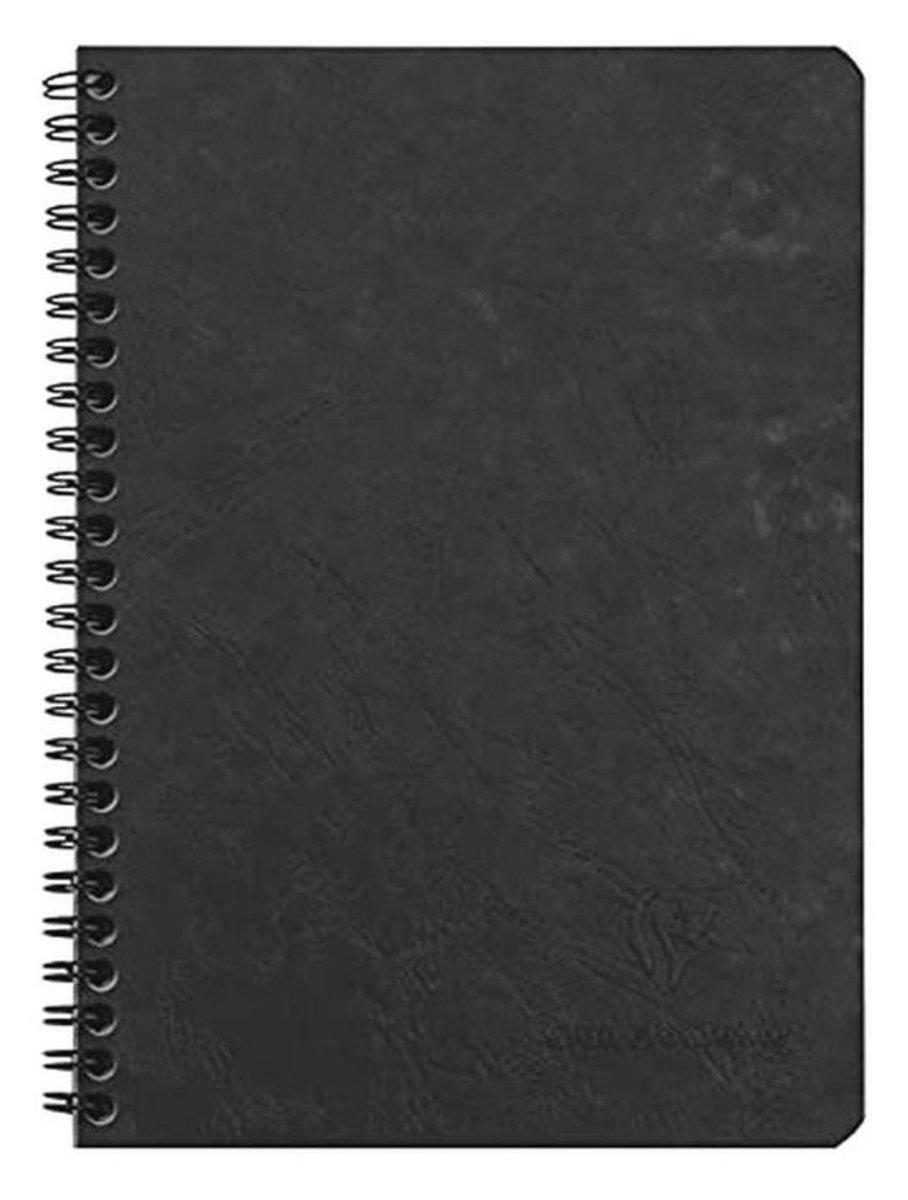 Zwart A5 Spiraalnotitieboek met 100 Pagina's - Kleine Vierkantjes - Glanzende Kartonnen Cover