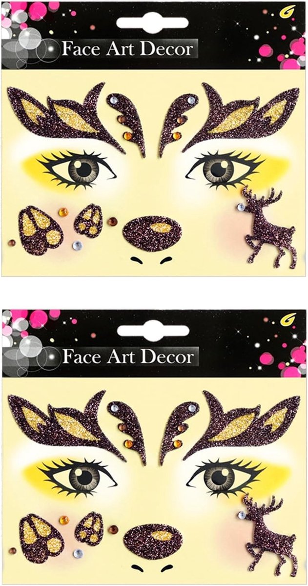 Tijdelijke Gezichtstatoeages - 2 Stuks Gezichtsartiest Stickers voor Carnaval, Halloween en Feestjes voor Kinderen en Volwassenen