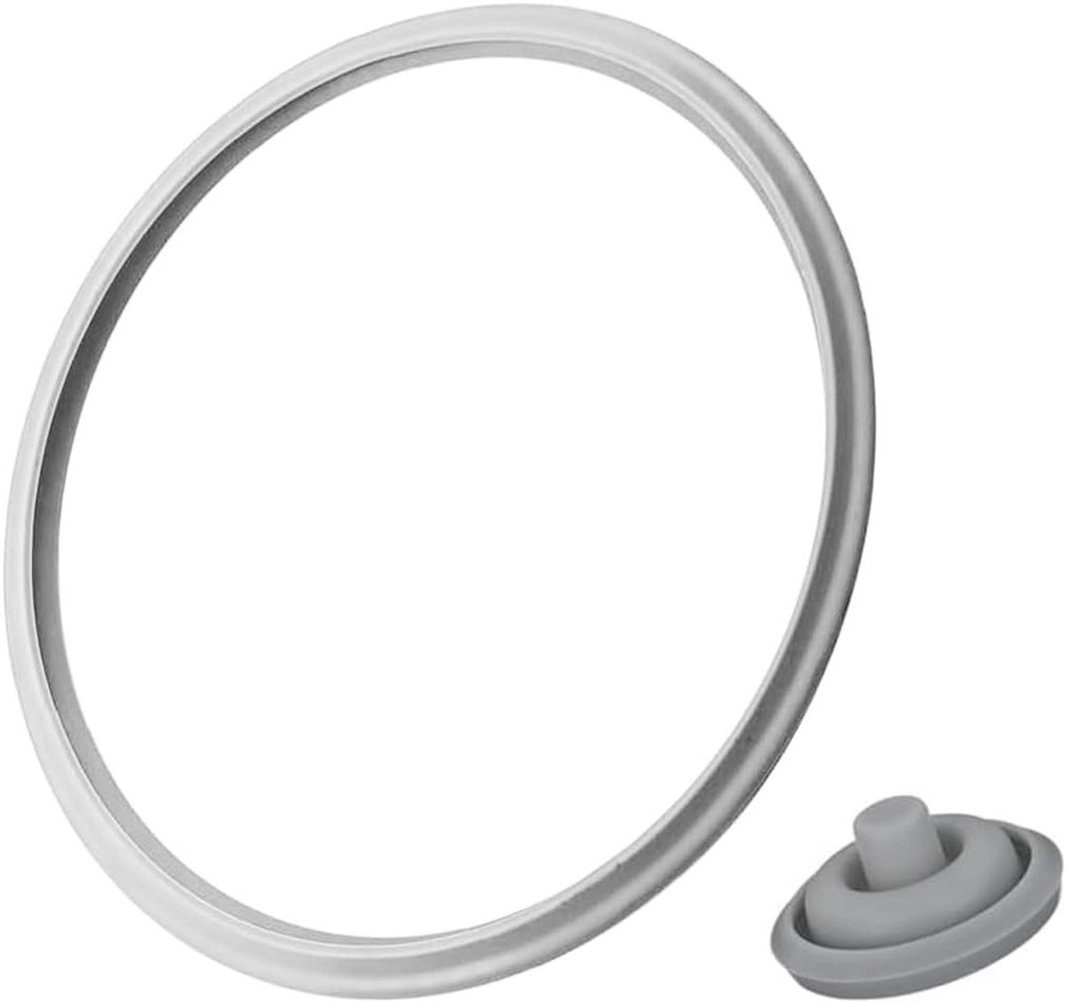 Set van 2 Vervangingsrubbers voor Snelkookpannen, Geschikt voor 2.5 L - 8.5 L, Inclusief Handgreep, Deksel en Ventiel, 22 cm