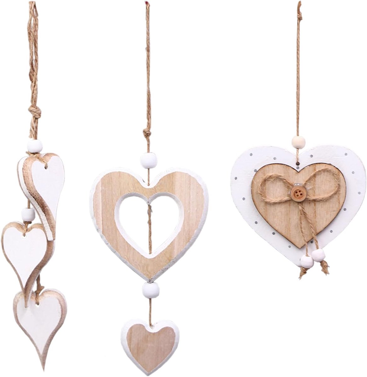 3 decoratieve hartjes
