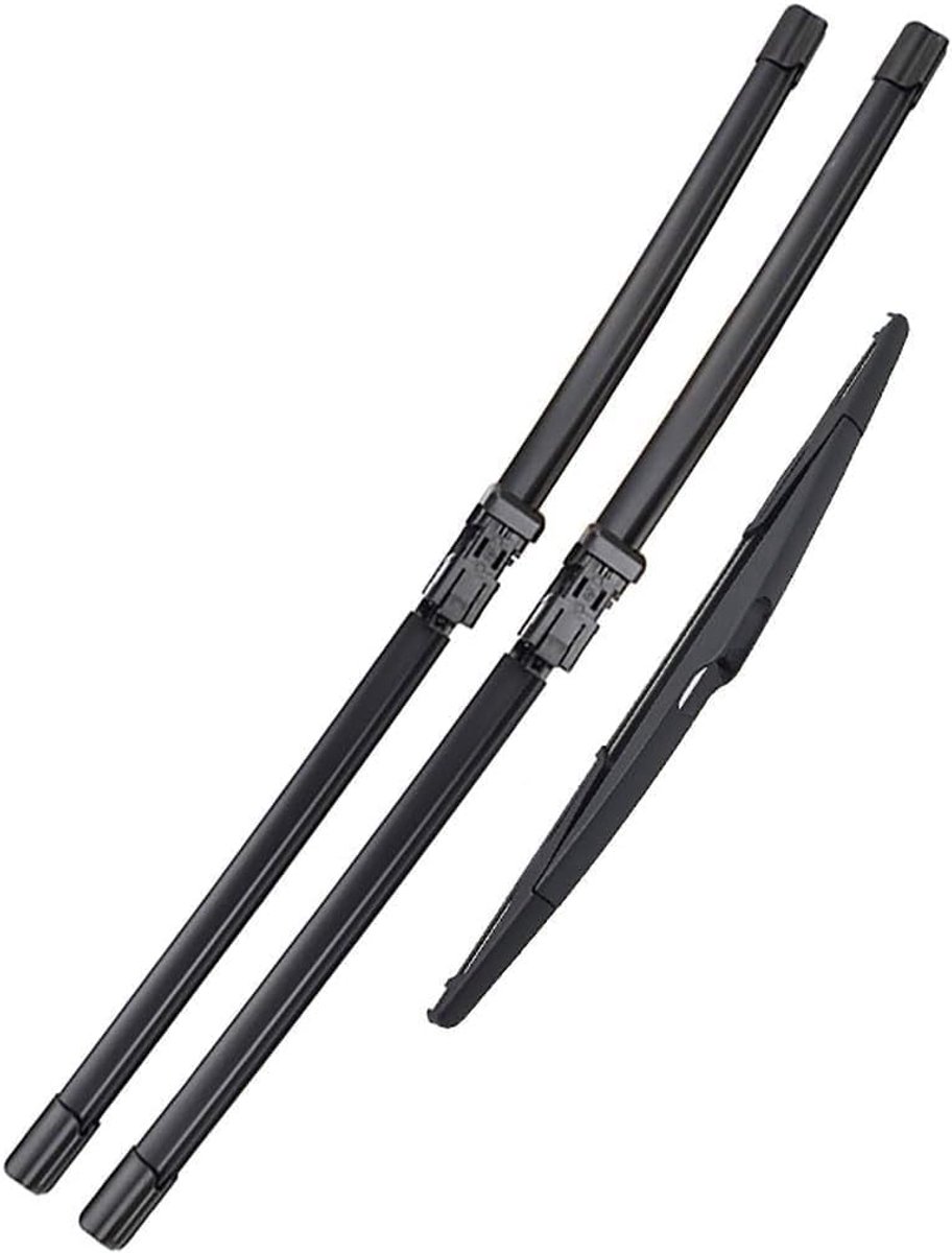 Set van 3 Ruitenwissers Compacte schijf met Peugeot 2008 A94 (2013-2018), 26 inch + 16 inch voorkant en 12 inch achterkant, ruisonderdrukking