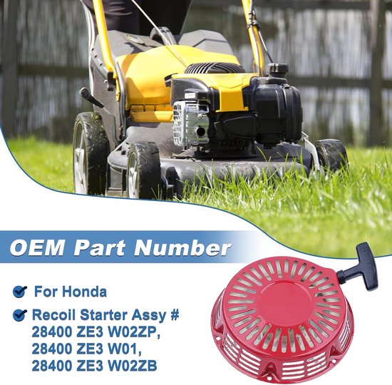 Starterset voor Honda GX390 GX340 GX610 GX620 GXV390 motoren met CM5H bougie + trekkabel + lanceerschaal + schroef (M6 x 10) — afbeelding 4