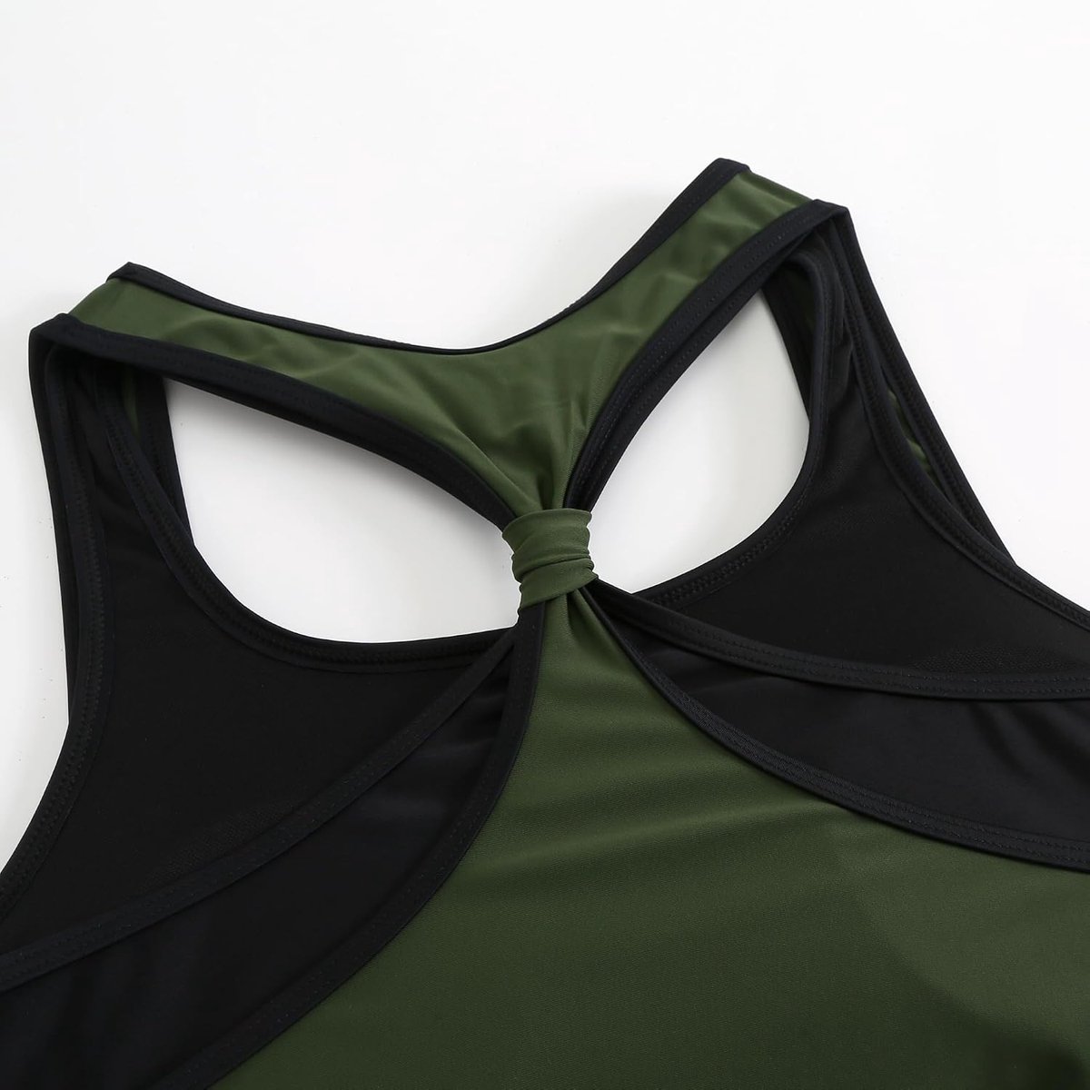 Dames Sport Badpakken Twee Stukken Badmode Tankini Sets Bikini Mesh Racer Back Vest