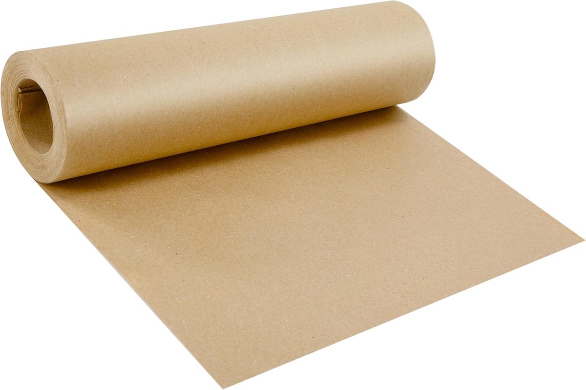 Kraftpapier, natuurlijk, gerecycled papier, cadeaupapier, voedselpapier, kraftpapierrol, ideaal voor kunsthandwerk, geschenkverpakking, inpakpapier, 30 cm x 30 m
